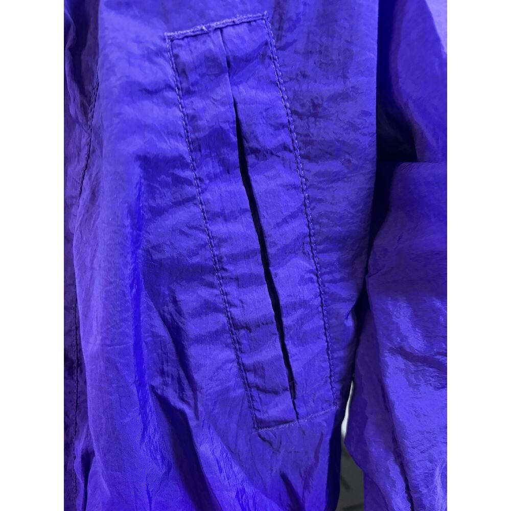 Vintage 90s Purple Windbreaker Jacket Womens L Nylon Retro Track - Picture 6 of 15